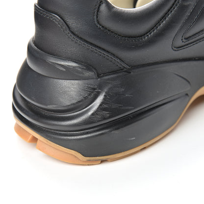 Gucci Calfskin Iridescent Logo Womens Rhyton Sneakers 39 Black 9 of 10