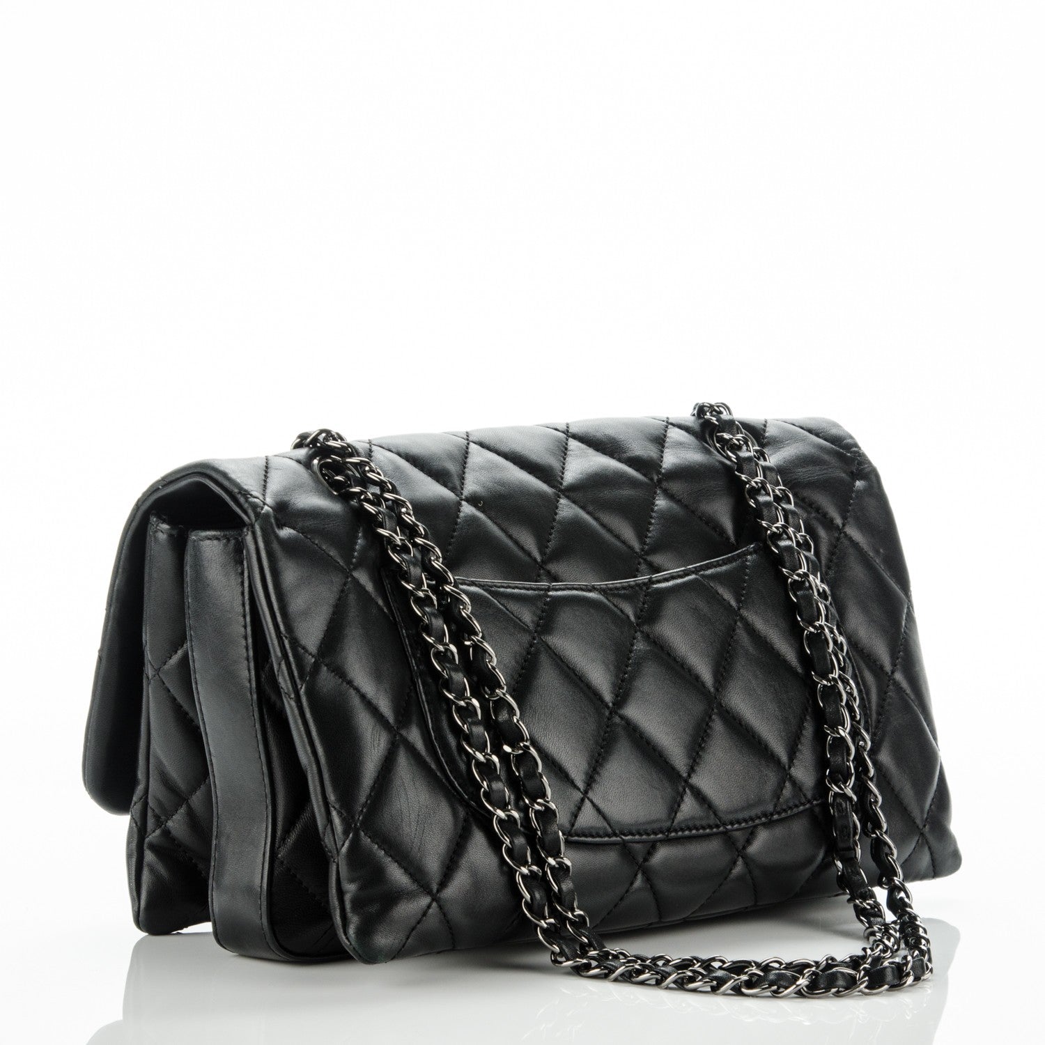 Chanel Lambskin Quilted Large 3 Flap Black 3 of 7
