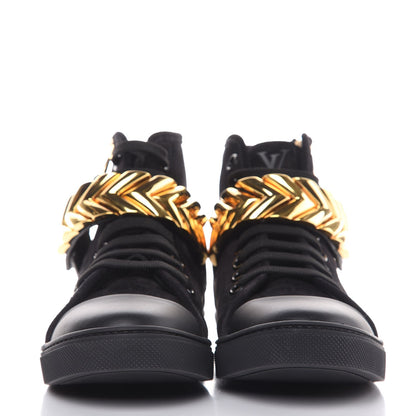 Louis Vuitton Calfskin Suede Punchy High Top Sneakers 37 Black 2 of 8
