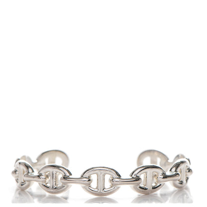Hermes Sterling Silver MM Chaine d'Ancre Enchainee Cuff Bracelet SH 1 of 4