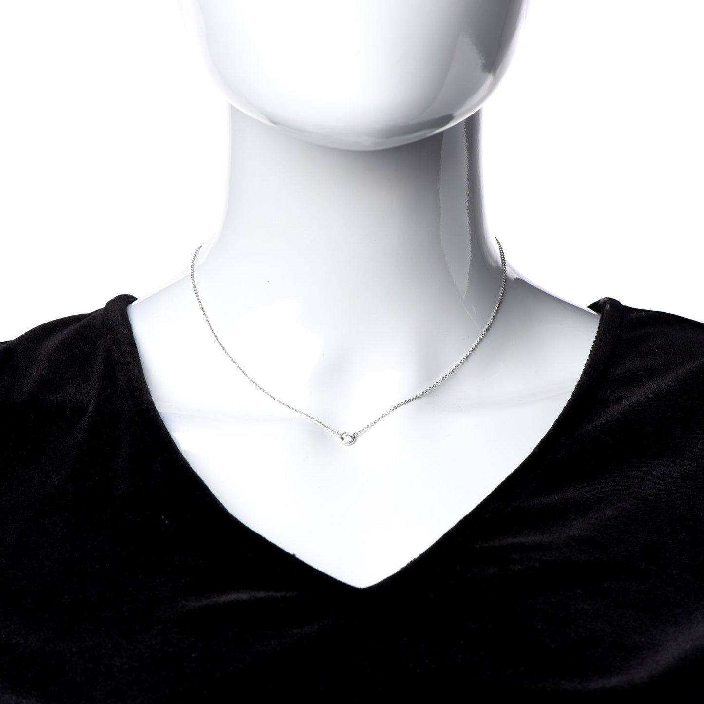 Platinum Diamond .27ct Elsa Peretti Diamonds by the Yard Pendant Necklace
