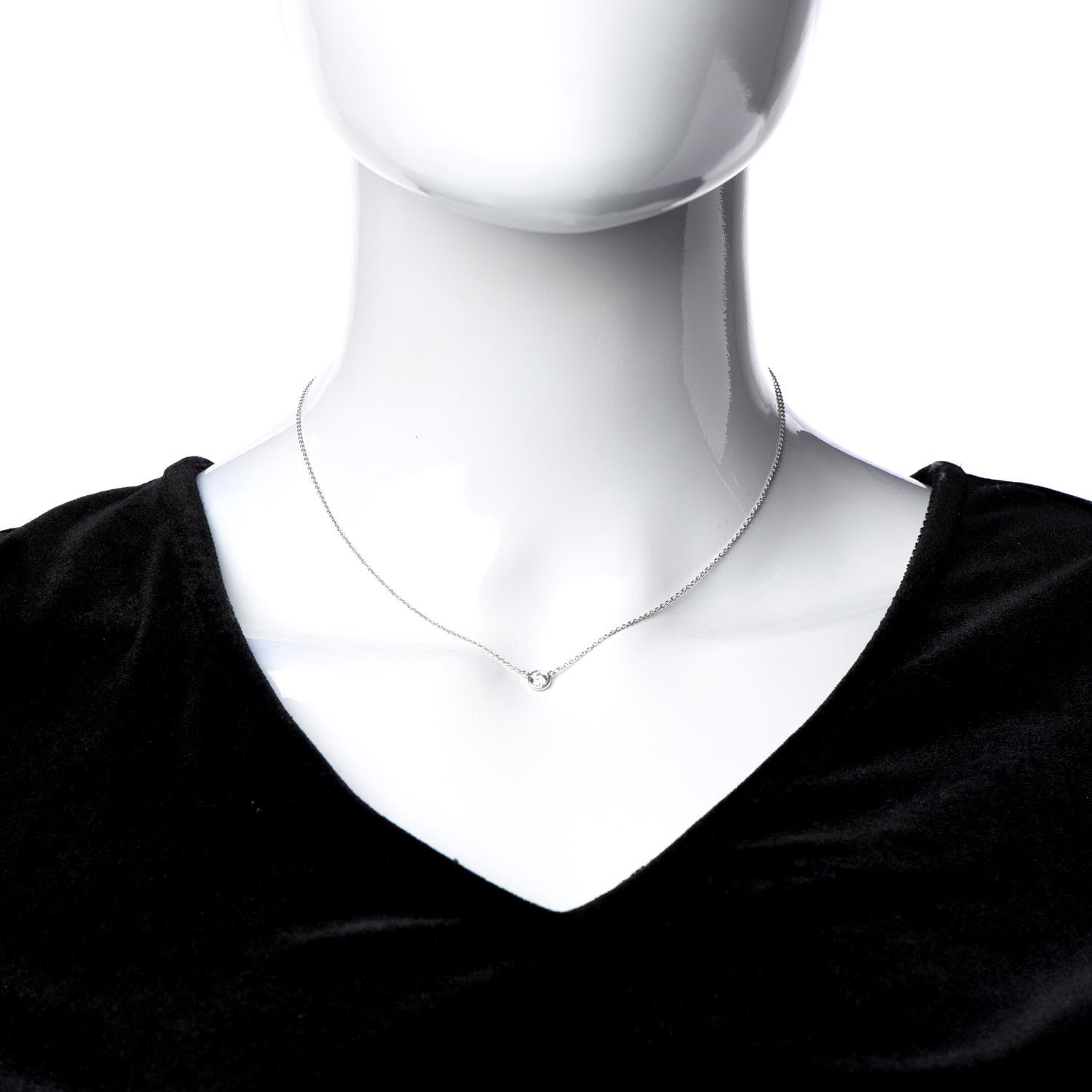 Tiffany Platinum Diamond .27ct Elsa Peretti Diamonds by the Yard Pendant Necklace 2 of 9