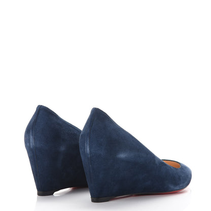 Christian Louboutin Veau Velours Pipina 55 Wedges 40.5 Night 4 of 17