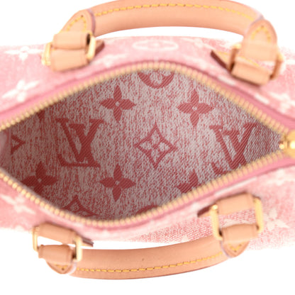 Louis Vuitton Monogram Jacquard Denim Nano Speedy Bandouliere Pink 5 of 7