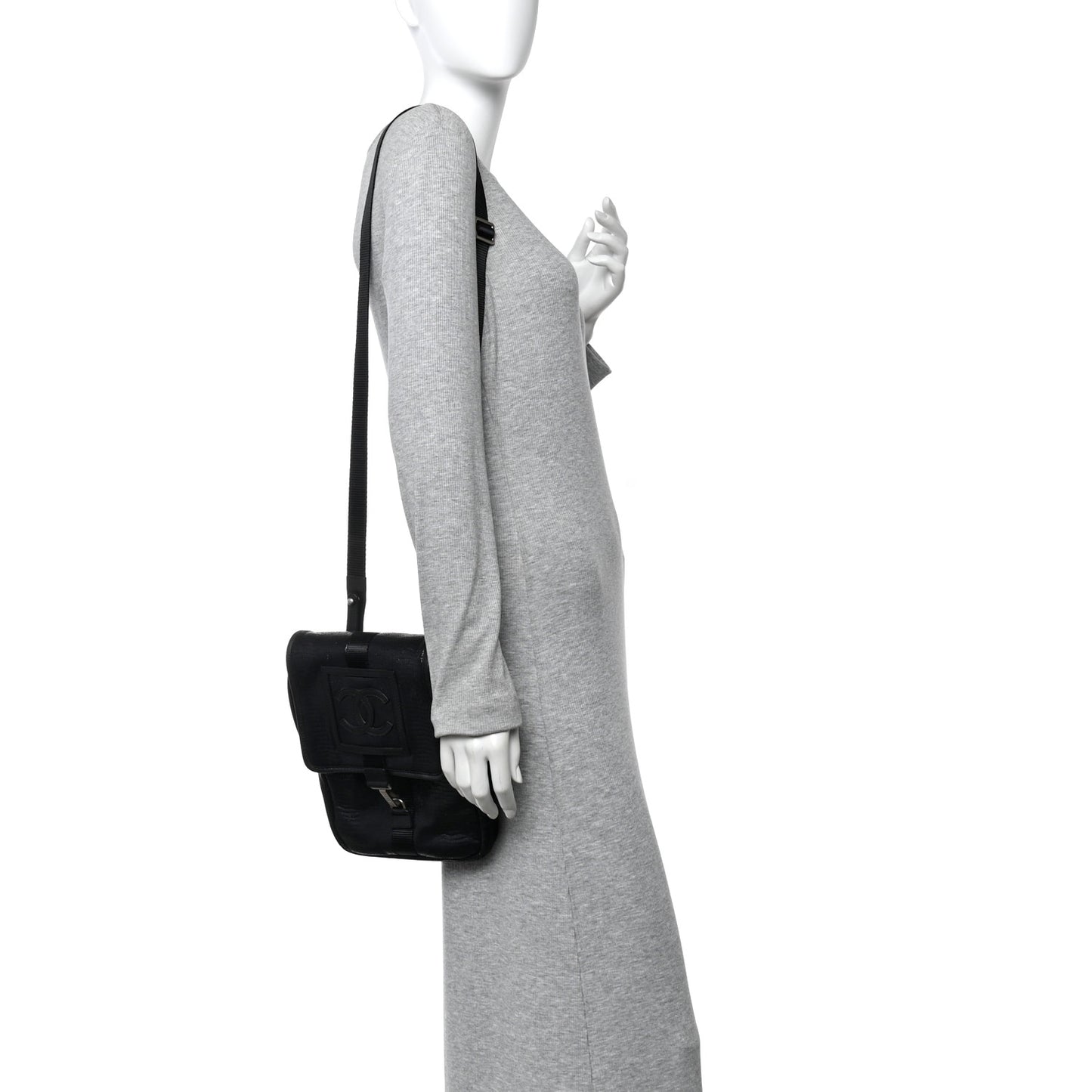 Lizard Printed Jersey CC Sport Crossbody Bag Black