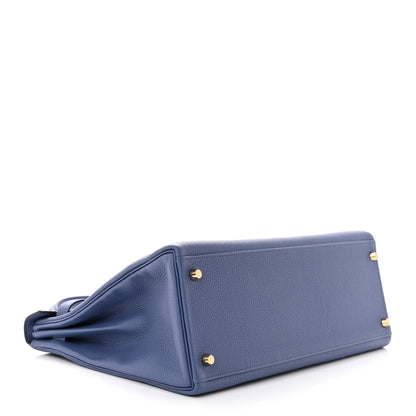 Hermes Togo Kelly Retourne 35 Bleu Brighton 4 of 11