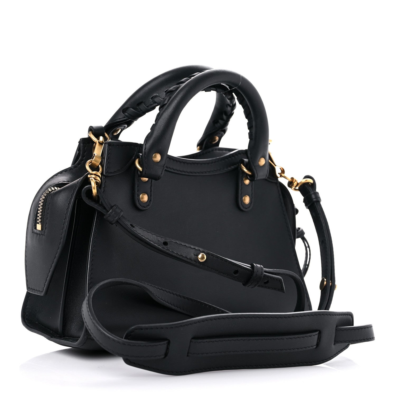 Balenciaga Smooth Calfskin Neo Classic Gold Hardware Mini City Black 3 of 10