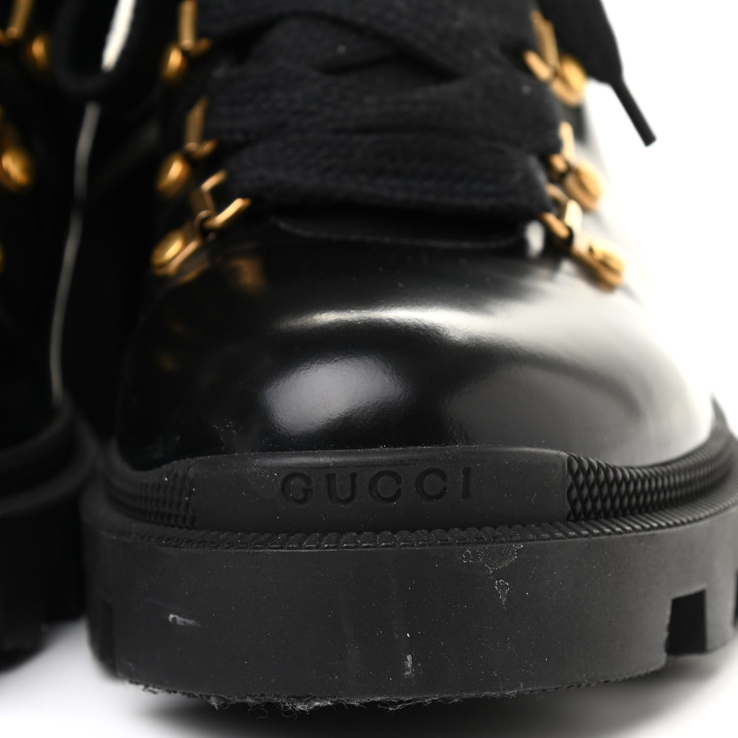 Calfskin Sylvie Web Lace Up Combat Boots 41 Black