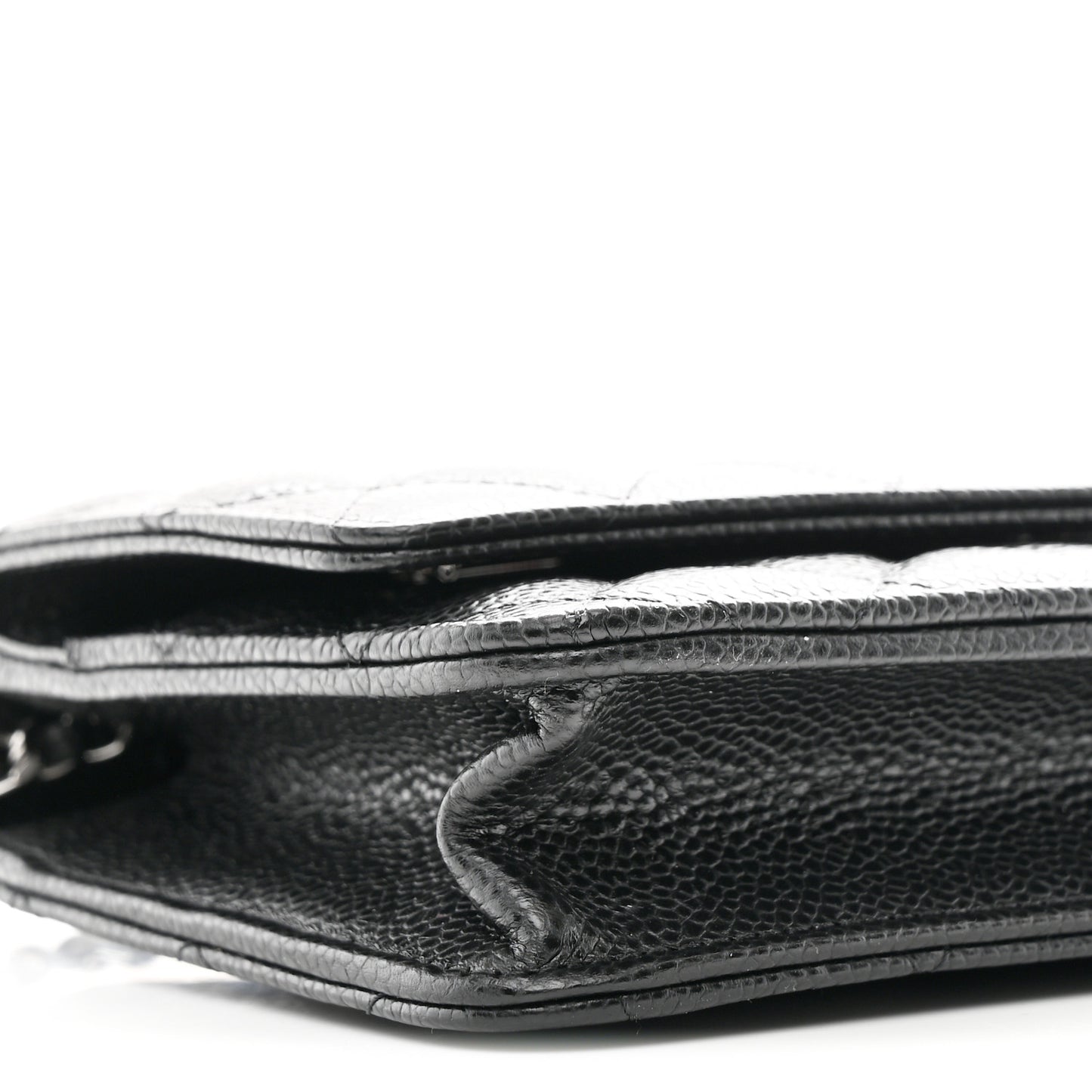Caviar Quilted Wallet on Chain WOC Black