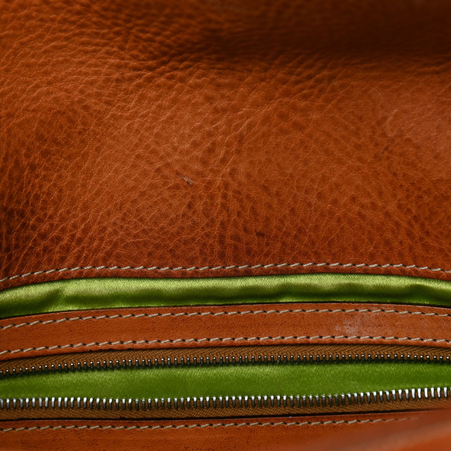 Calfskin Embroidered Baguette Brown