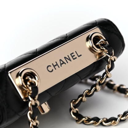 Chanel Lambskin Quilted Trendy CC Card Holder On Chain Black 6 of 12
