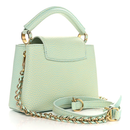 Louis Vuitton Taurillon Summer Stardust Mini Capucines Vert D'eau 5 of 13