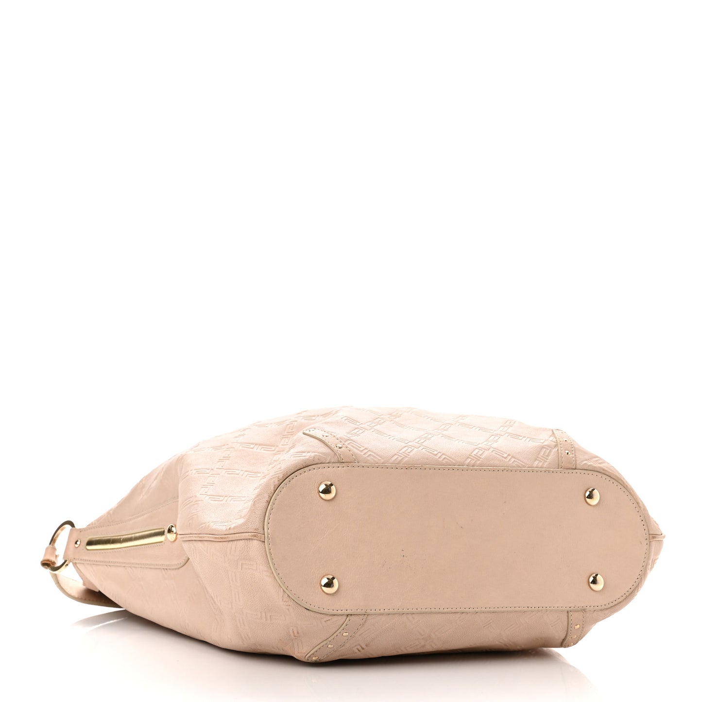 Calfskin Greca Argyle Embossed Medusa Hobo