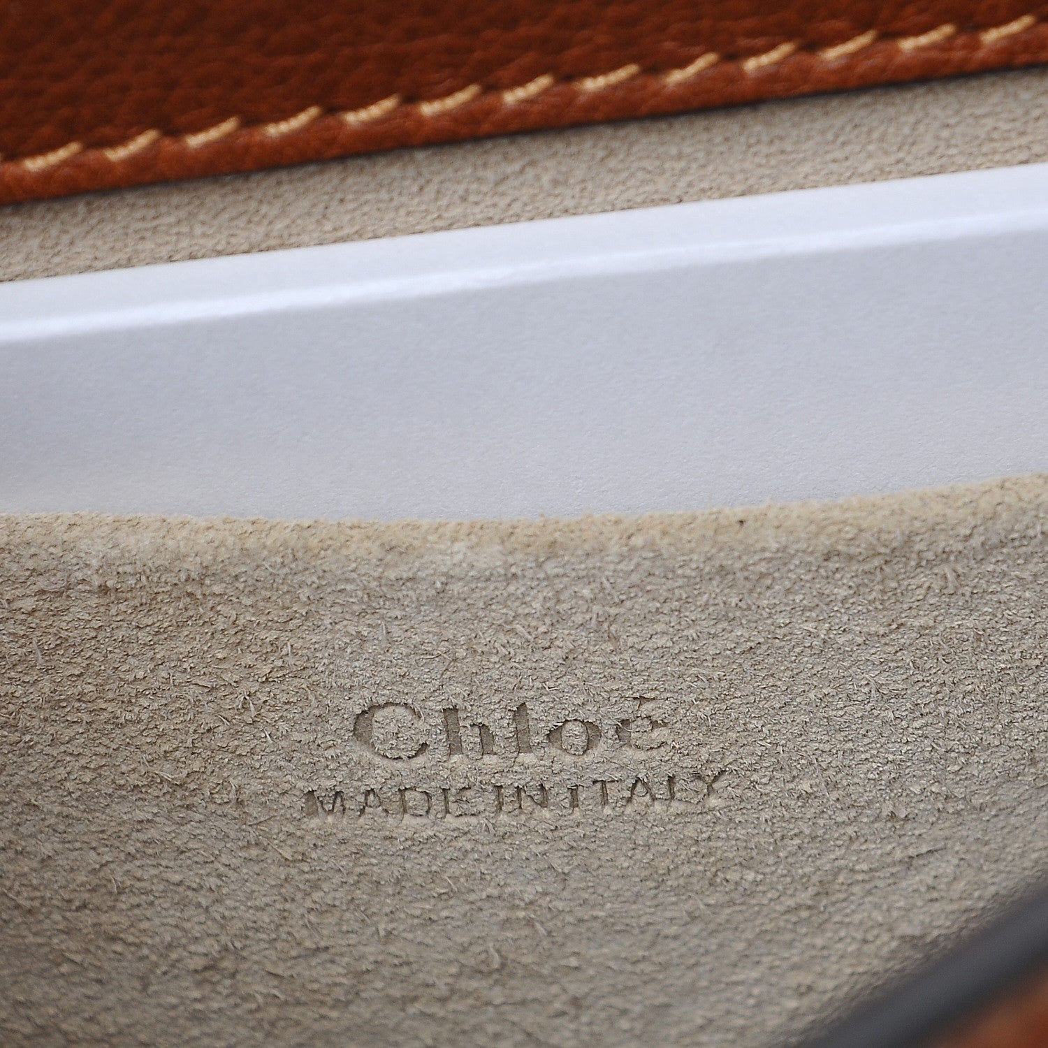 Chloe Calfskin Suede Small Nile Bracelet Bag Caramel 8 of 9