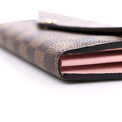 Louis Vuitton Damier Ebene Sarah Wallet NM Rose Ballerine 8 of 12