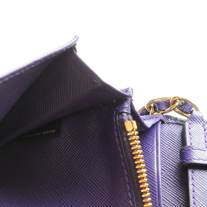 Prada Saffiano Metal Oro Chain Wallet Viola 8 of 9