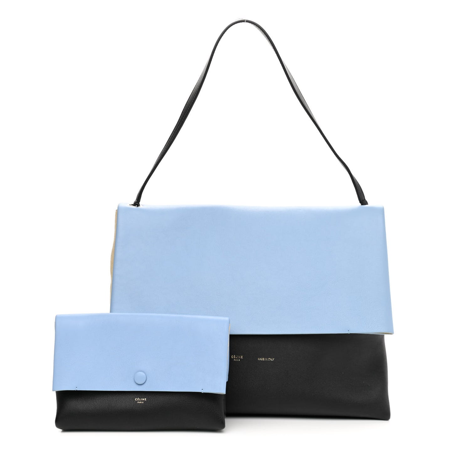 Calfskin Suede All Soft Shoulder Bag Blue Lavender