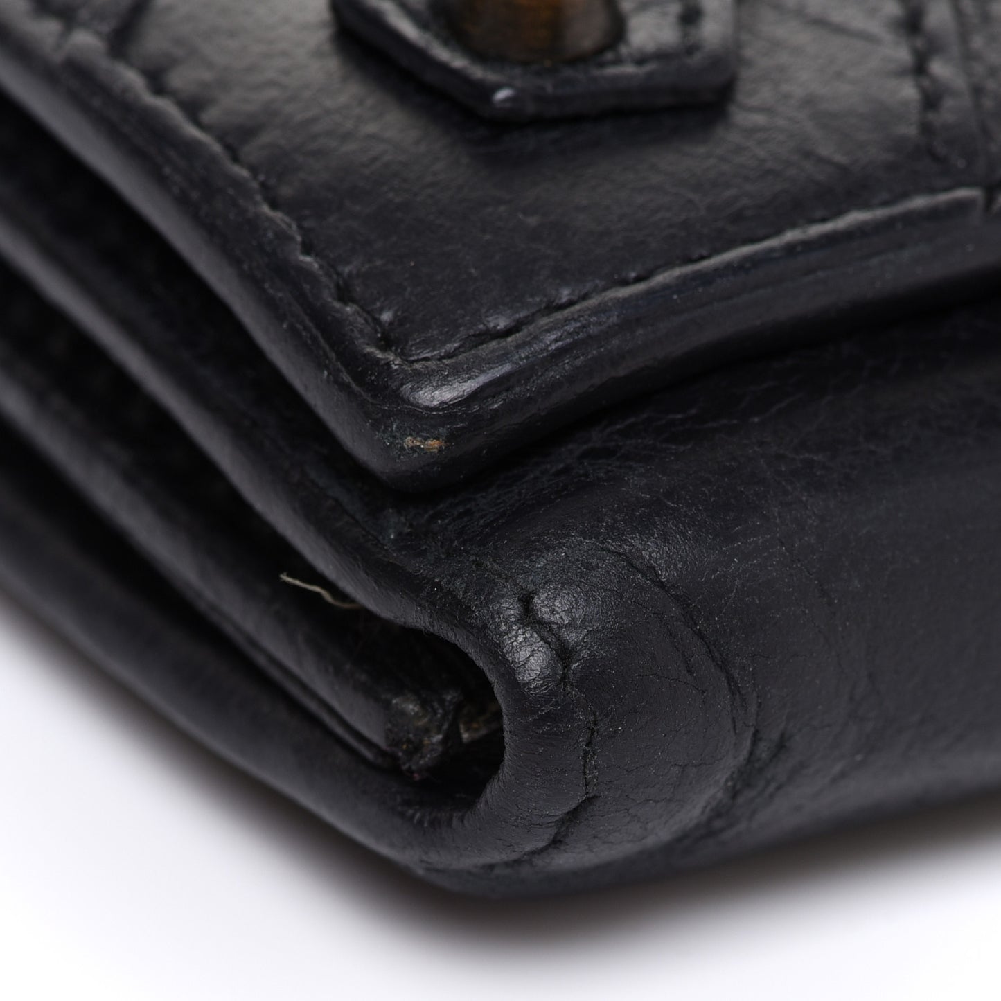 Agneau Classic Hardware Money Wallet Black