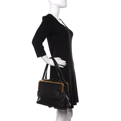 Prada Cervo Antik Frame Bag Black 2 of 9