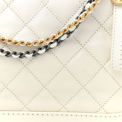 Chanel Patent Goatskin Quilted Medium Gabrielle Hobo White 8 of 13