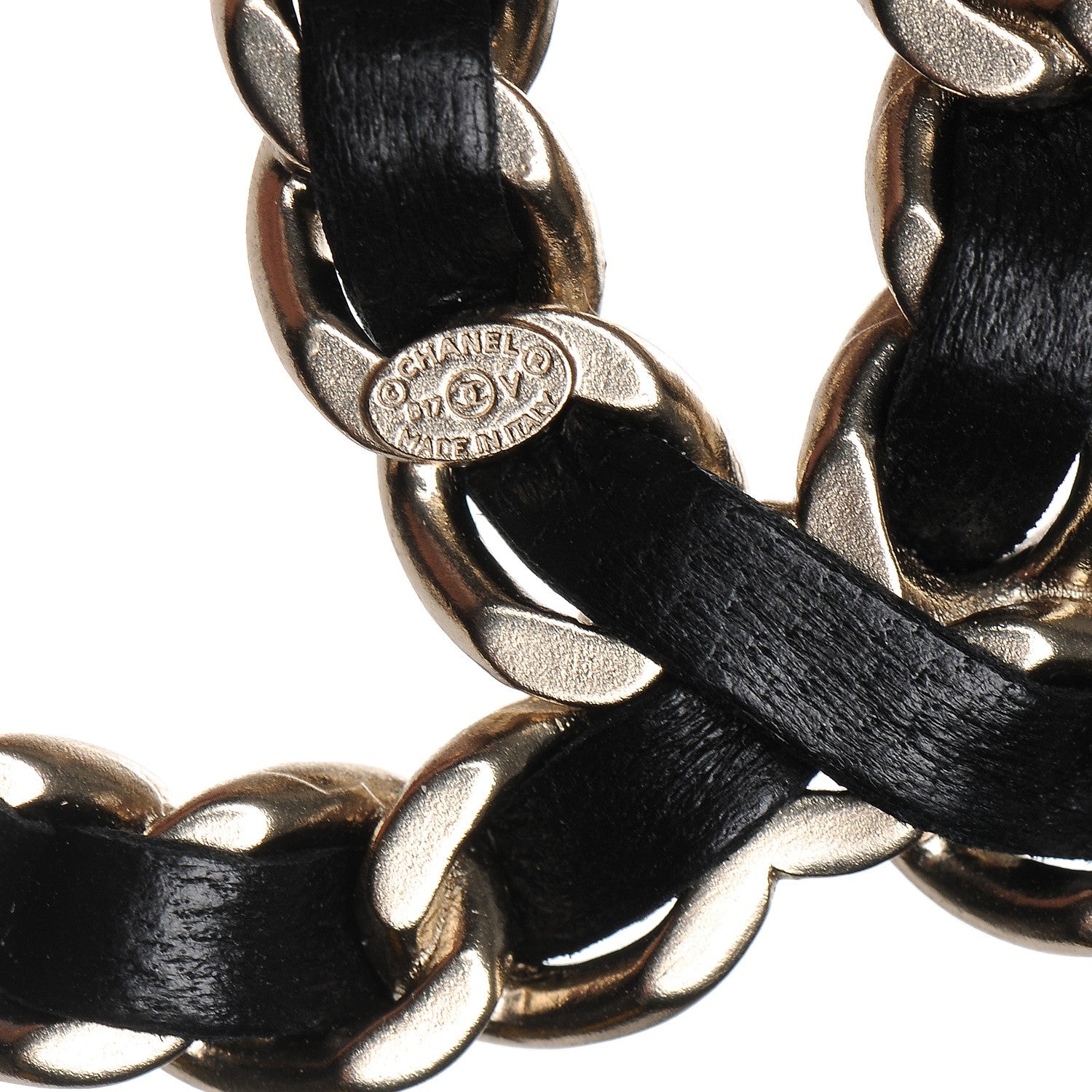 Chanel Lambskin Chain CC Brooch Black Gold 4 of 5
