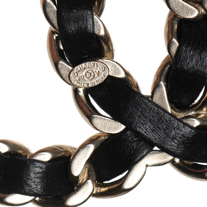 Chanel Lambskin Chain CC Brooch Black Gold 4 of 5