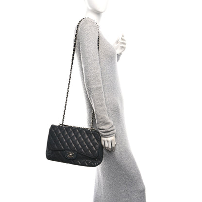 Chanel Caviar Quilted Jumbo Single Flap Black 2 of 10
