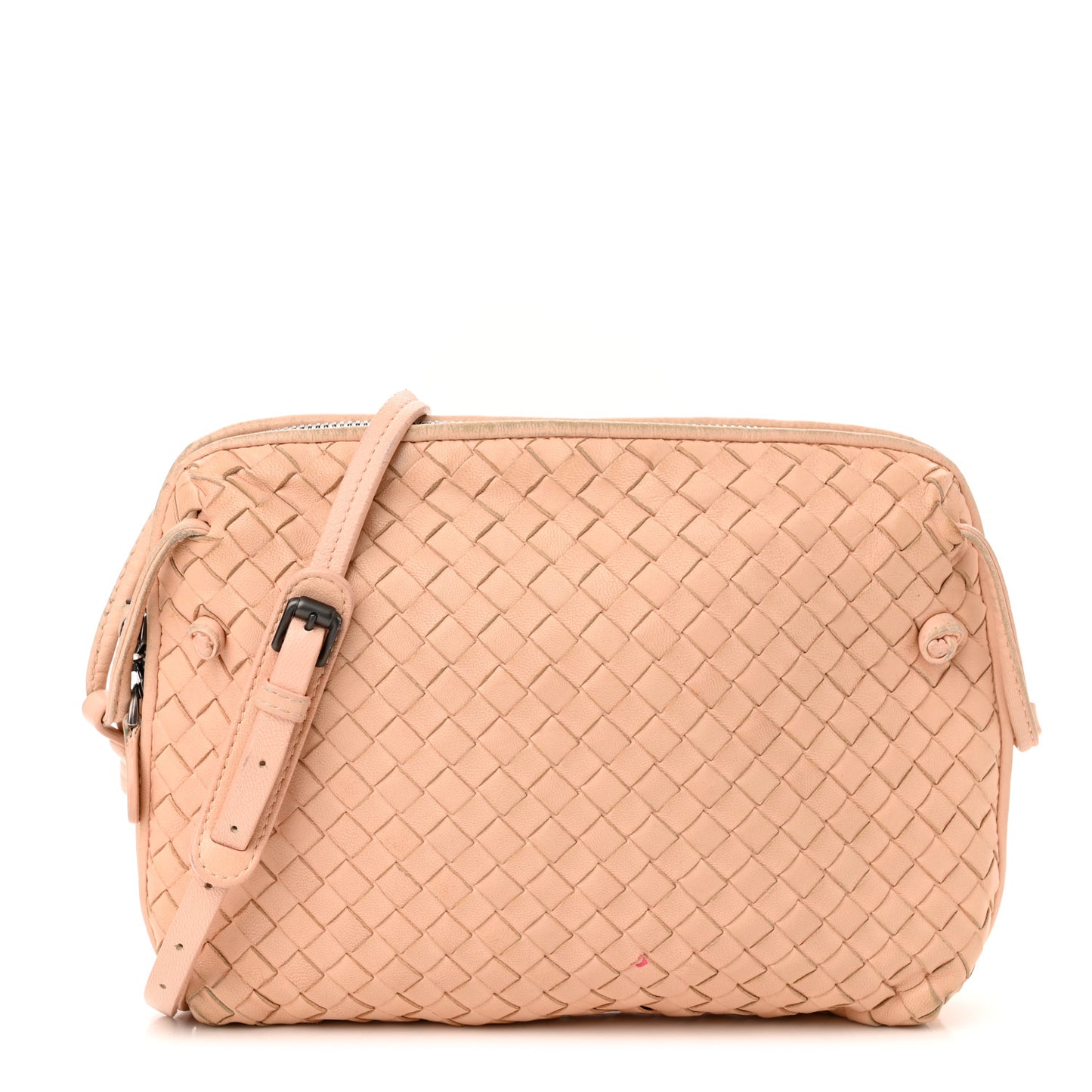 Nappa Intrecciato Nodini Crossbody Messenger Nude
