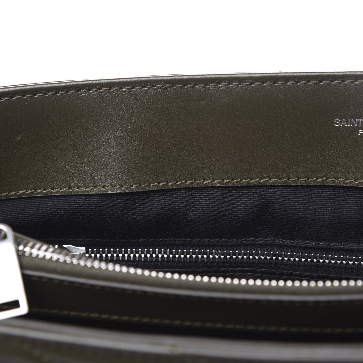 Calfskin Y Quilted Monogram Large Loulou Chain Satchel Kaki Fonce