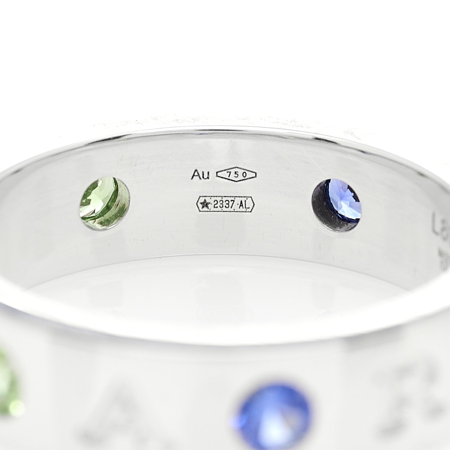 Bulgari 18K White Gold Blue Sapphire Tsavorite Roman Sorbets Ring 55 7.25 4 of 5