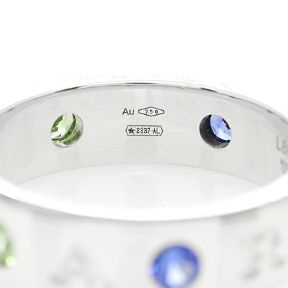 Bulgari 18K White Gold Blue Sapphire Tsavorite Roman Sorbets Ring 55 7.25 4 of 5