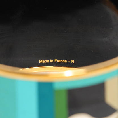 Hermes Enamel Printed Extra Wide Perspective Cavaliere Bracelet 62 Foret 4 of 6