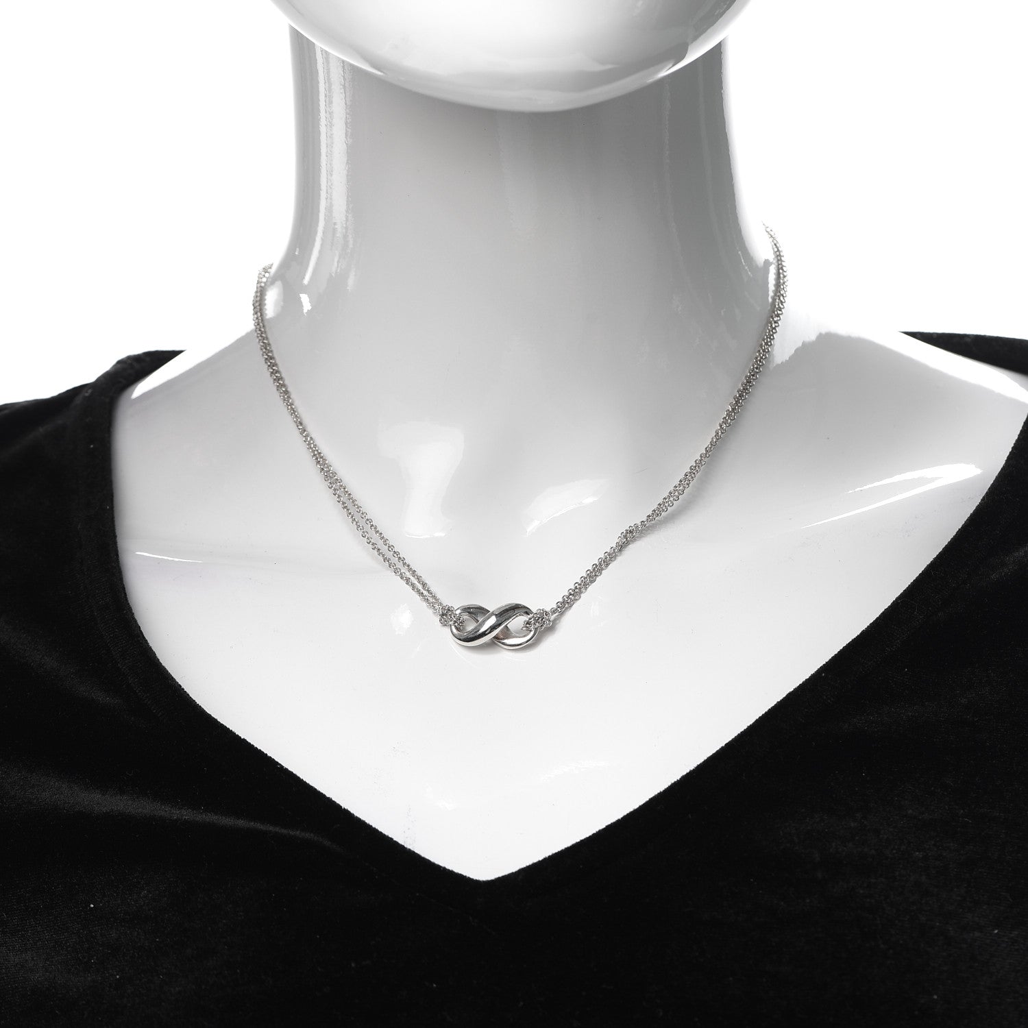 Tiffany Sterling Silver Figure 8 Pendant Necklace 2 of 6