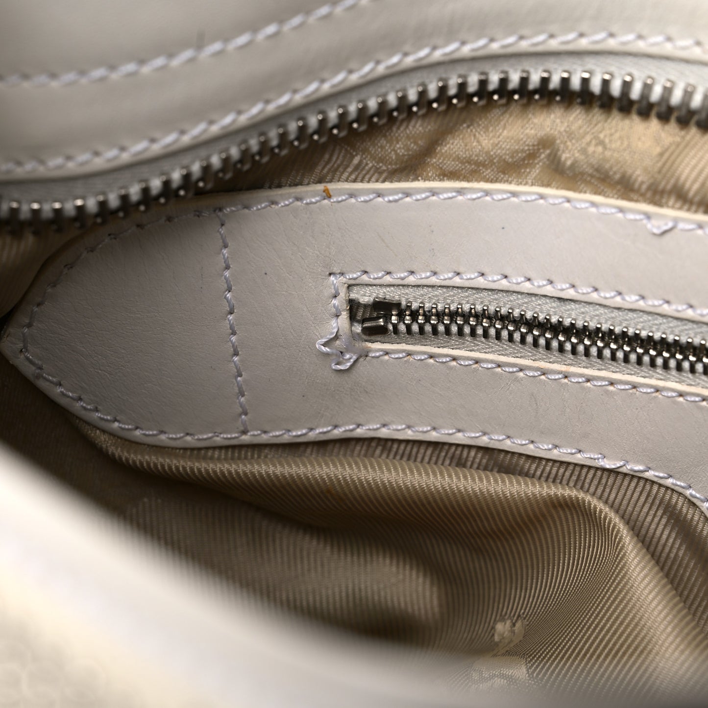 Calfskin Studded Hobo White