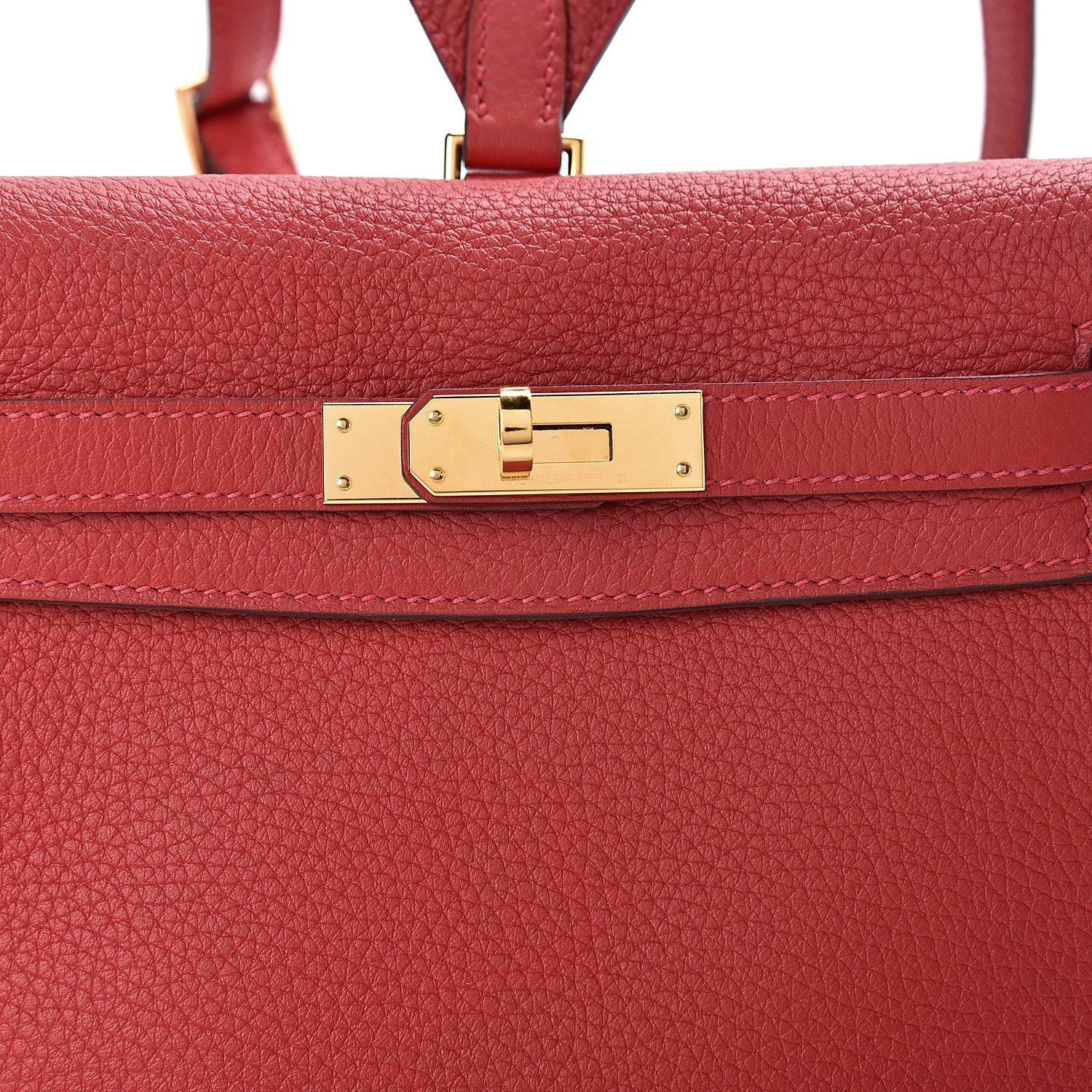 Hermes Taurillon Clemence Kelly Ado Backpack Rouge Casaque 8 of 11