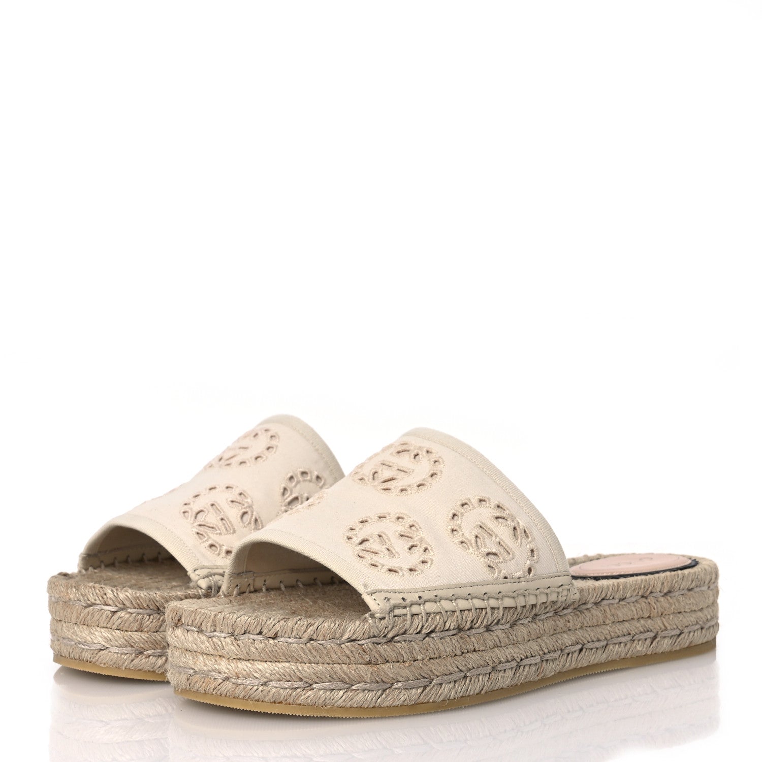 Gucci Canvas Interlocking G Damita Espadrille Sandals 37 Natural 4 of 13
