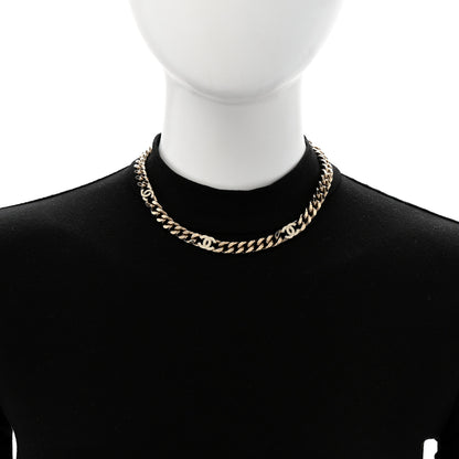 Chanel Metal Enamel Chain CC Choker Gold White 2 of 6