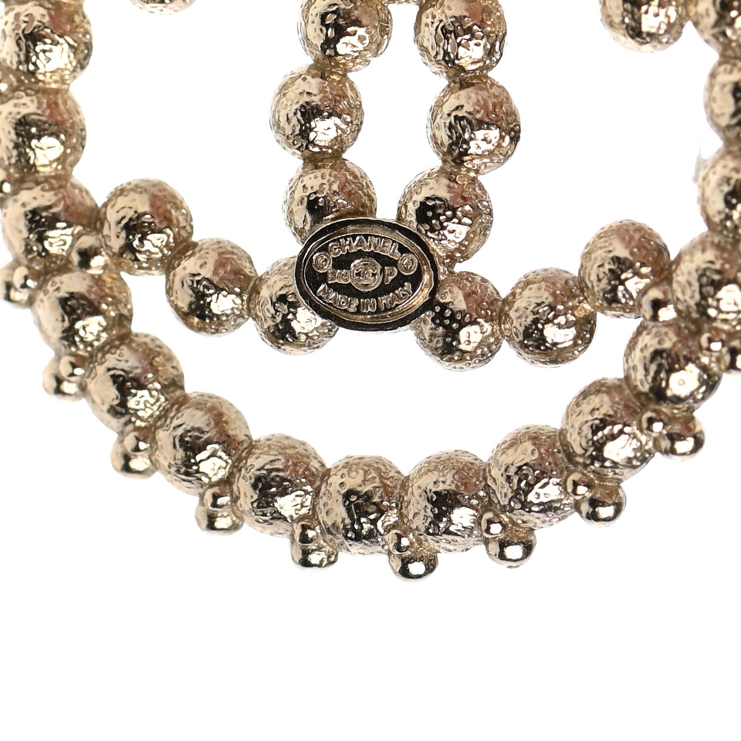 Chanel Resin Pearl CC Earrings Gold Black 4 of 5