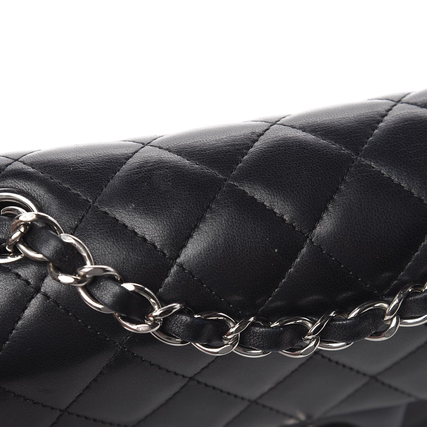 Lambskin Quilted Mini Rectangular Flap Black