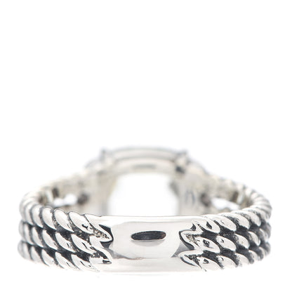 David Yurman Sterling Silver Diamond Prasiolite 10mm Petite Wheaton Ring 51 5.75 3 of 4
