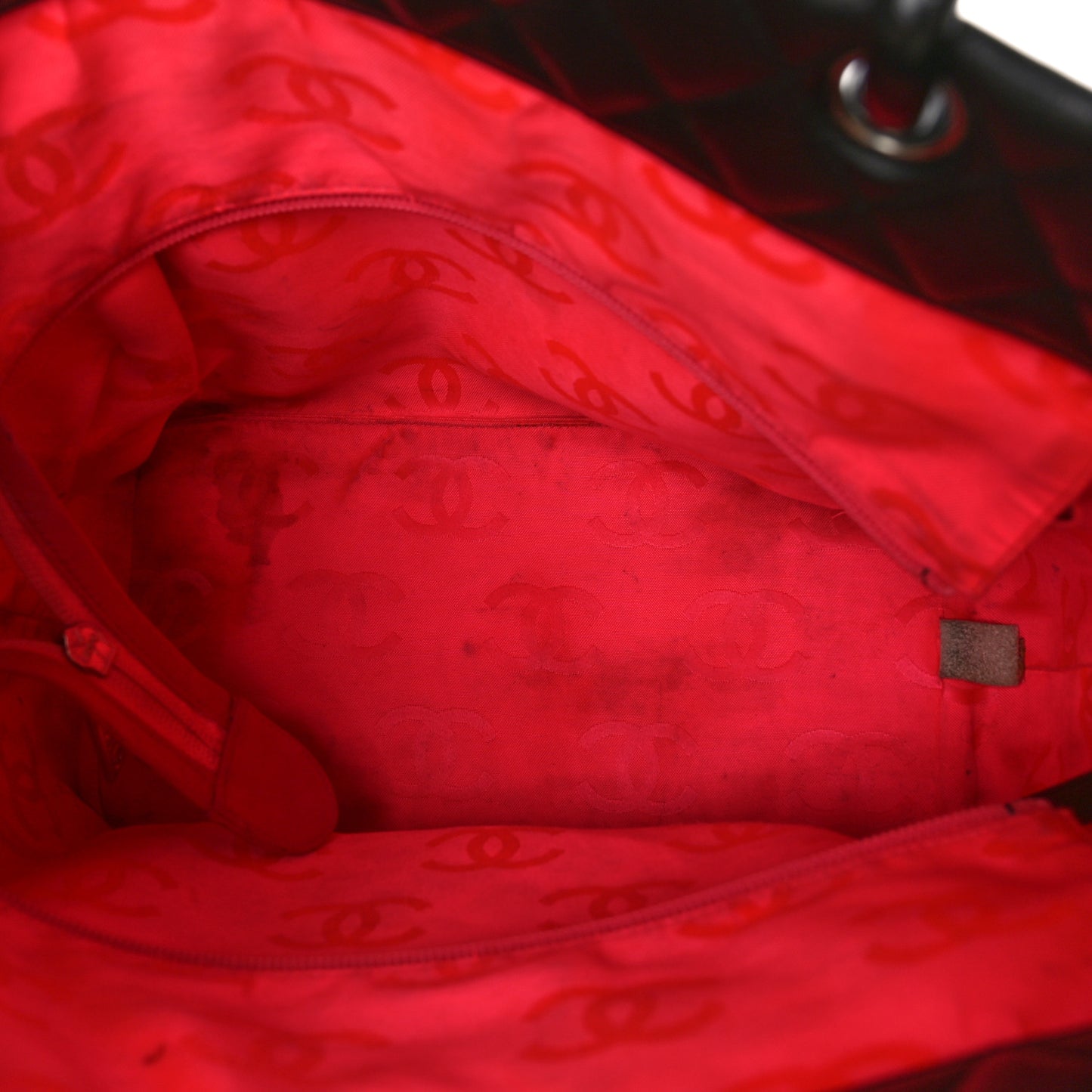 Calfskin Quilted Large Cambon Tote Black