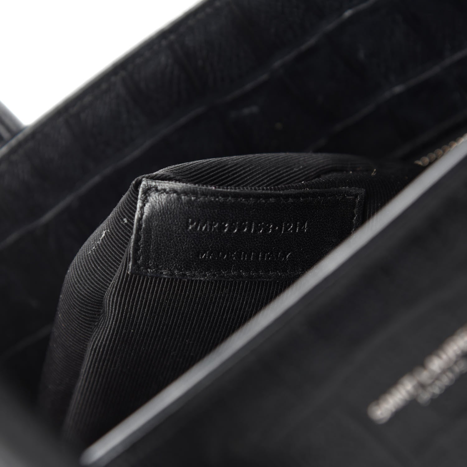 Saint Laurent Calfskin Crocodile Embossed Small Sac de Jour Black 15 of 16