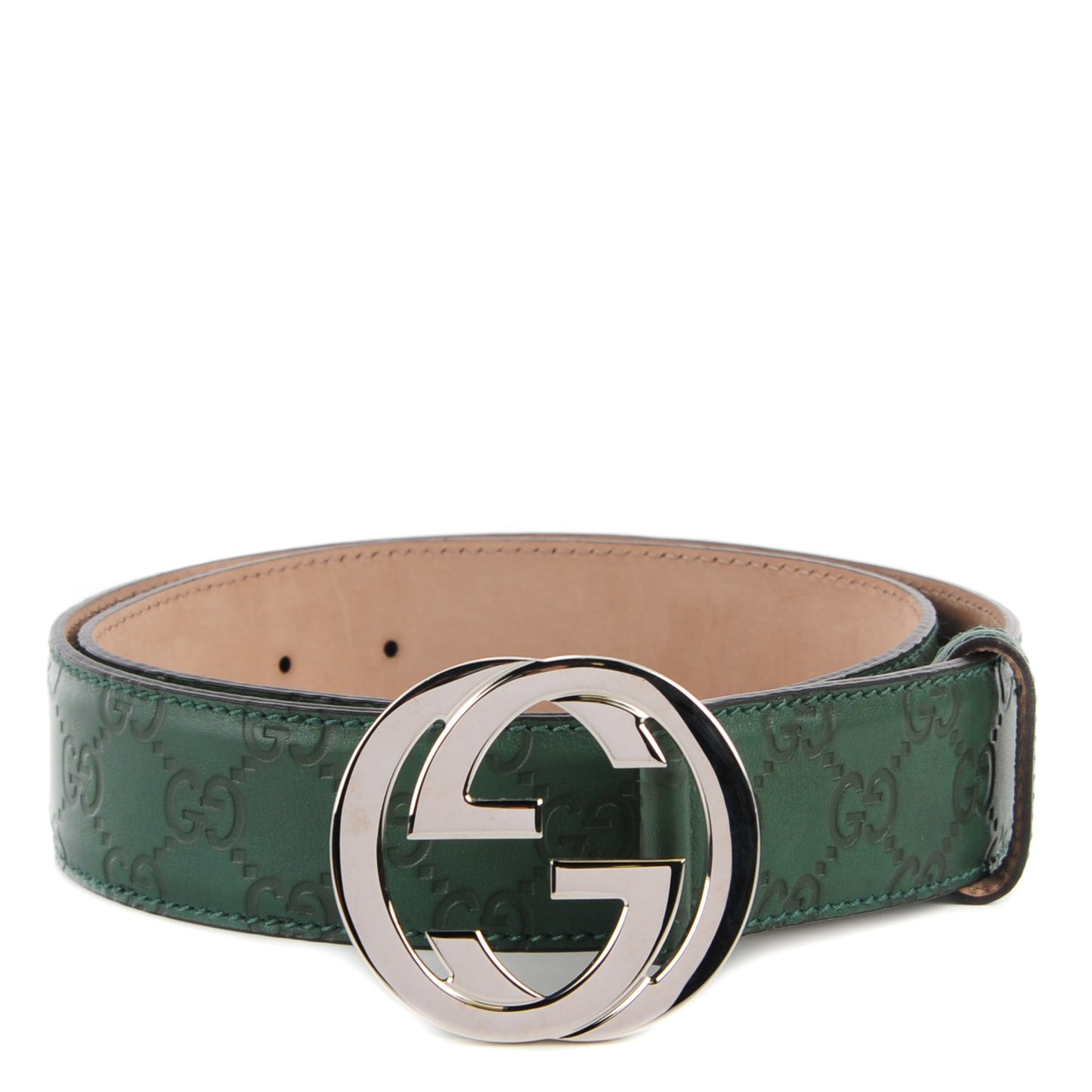 Guccissima Interlocking G Belt 85 34 Green