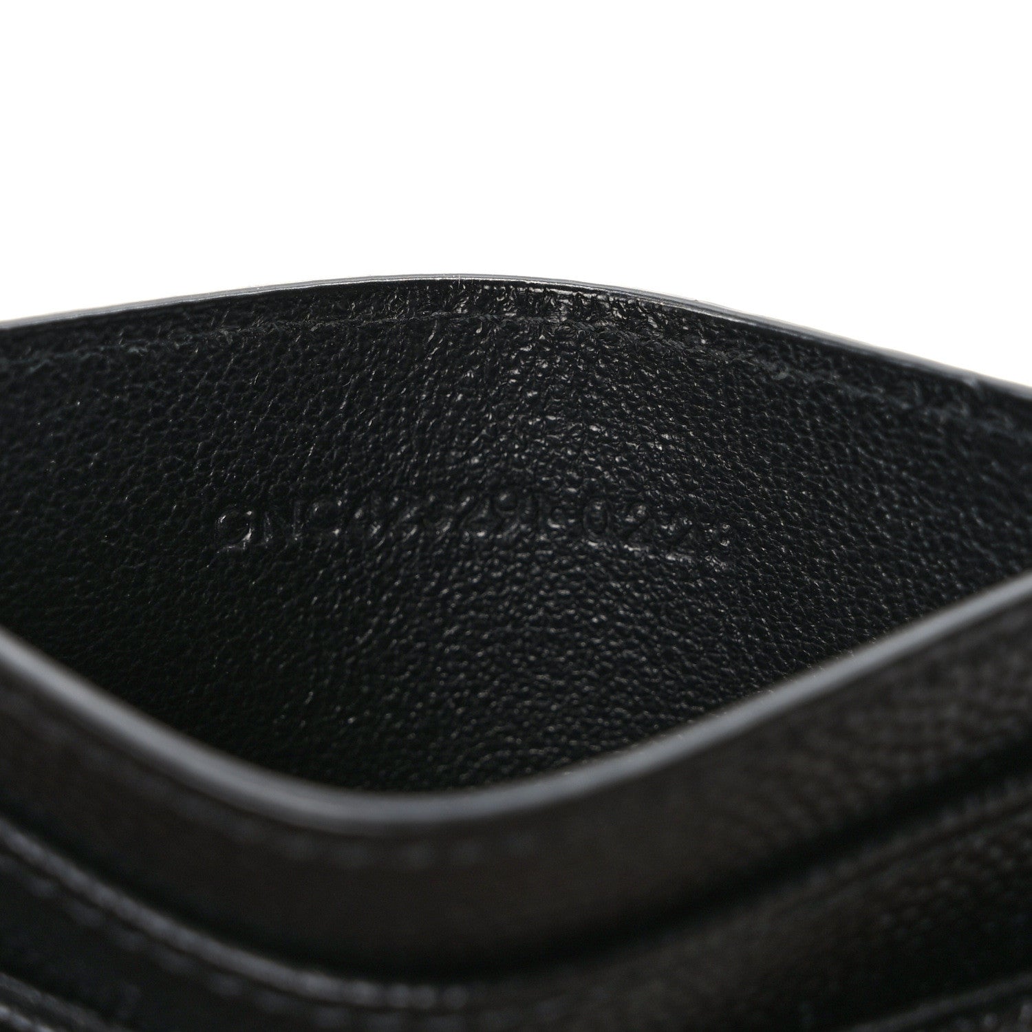Saint Laurent Grain De Poudre Matelasse Chevron Monogram Credit Card Case Black 7 of 7