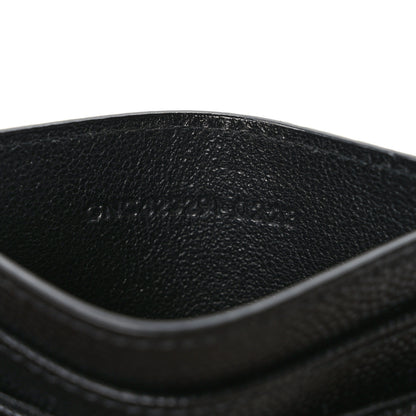 Saint Laurent Grain De Poudre Matelasse Chevron Monogram Credit Card Case Black 7 of 7