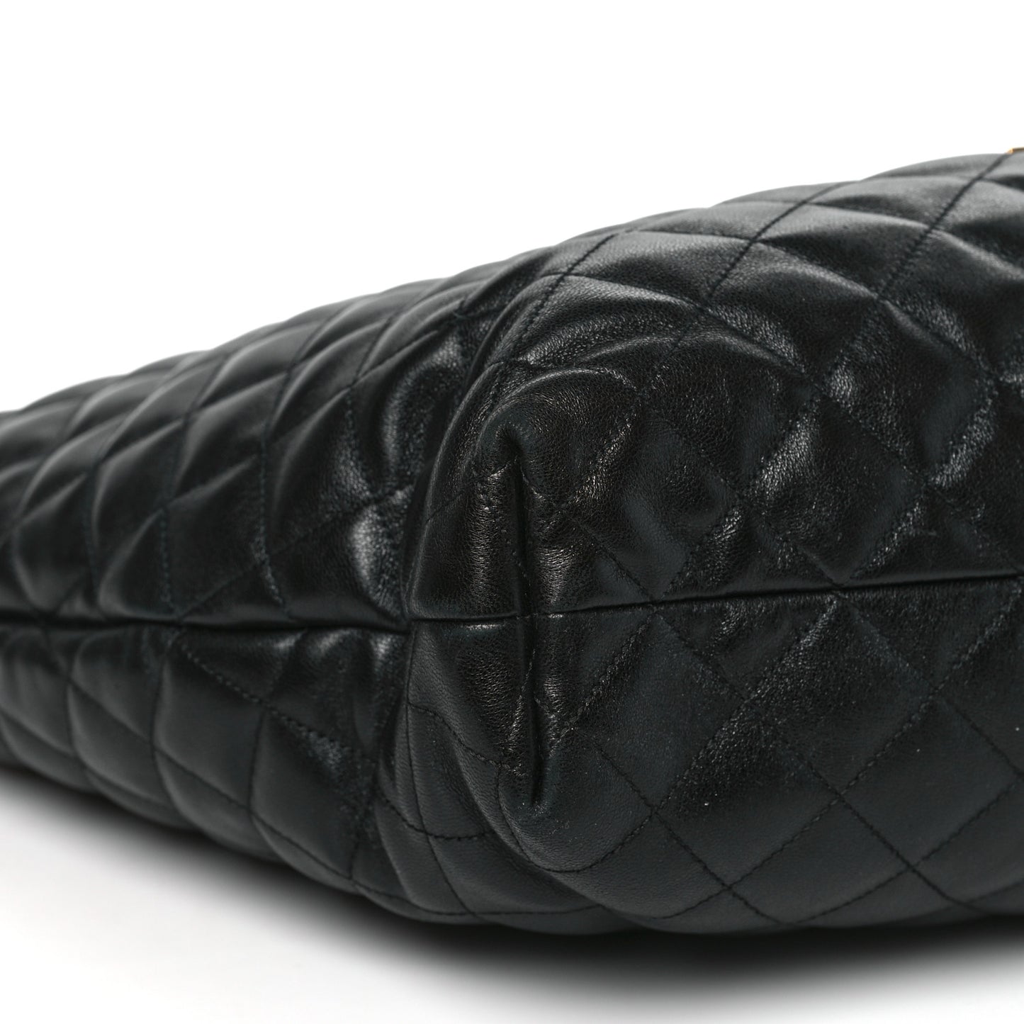 Lambskin Quilted Maxi Icare Shopping Tote Black