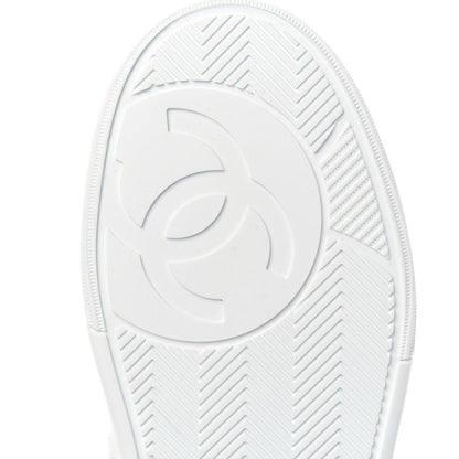 Chanel Calfskin Womens Logo Sneakers 38 White Pink 9 of 10