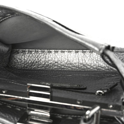 Fendi Cuoio Romano Lux Selleria Mini Peekaboo Iconic Satchel Argento 5 of 10