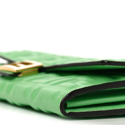 Fendi Nappa Matisse FF Embossed Continental Wallet On Chain Edamame 10 of 11