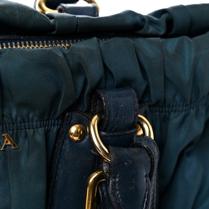 Prada Tessuto Nylon Nappa Gaufre Shopping Satchel Baltico 34 of 49